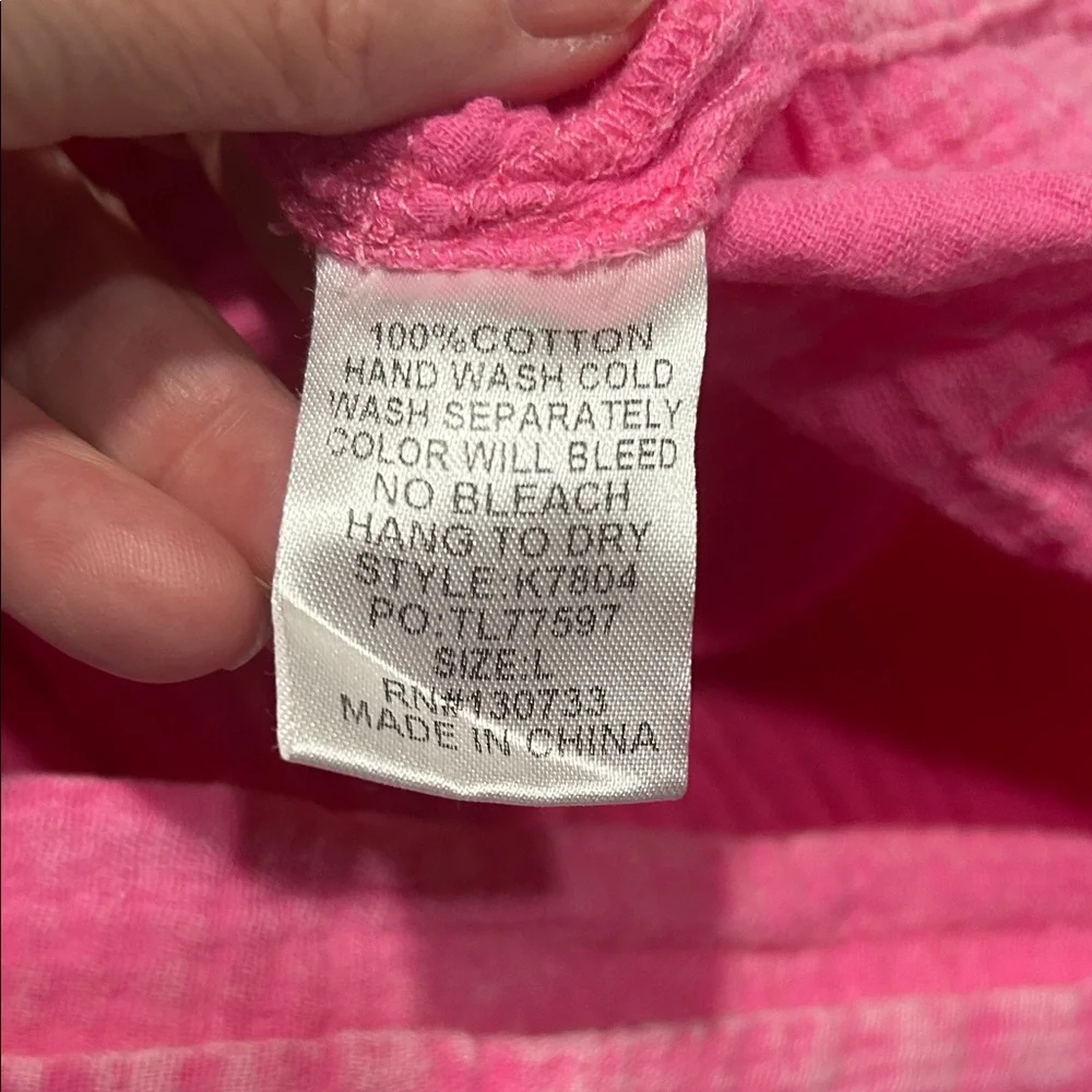 Pink Button-Front Shirt Dress - Picture 5 of 5